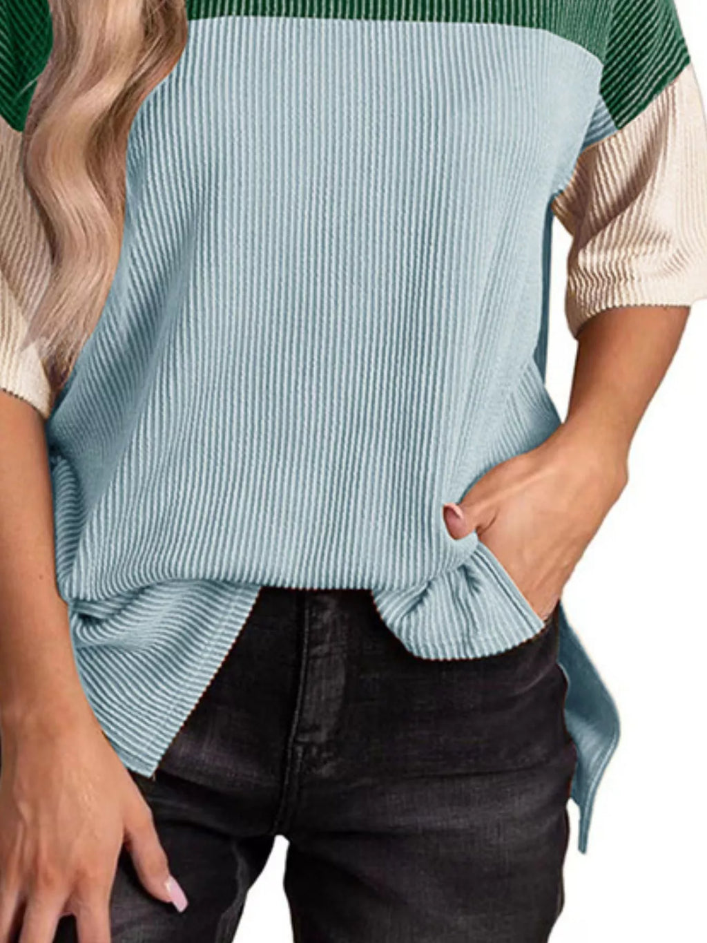 Block Half Sleeve Top (2)
