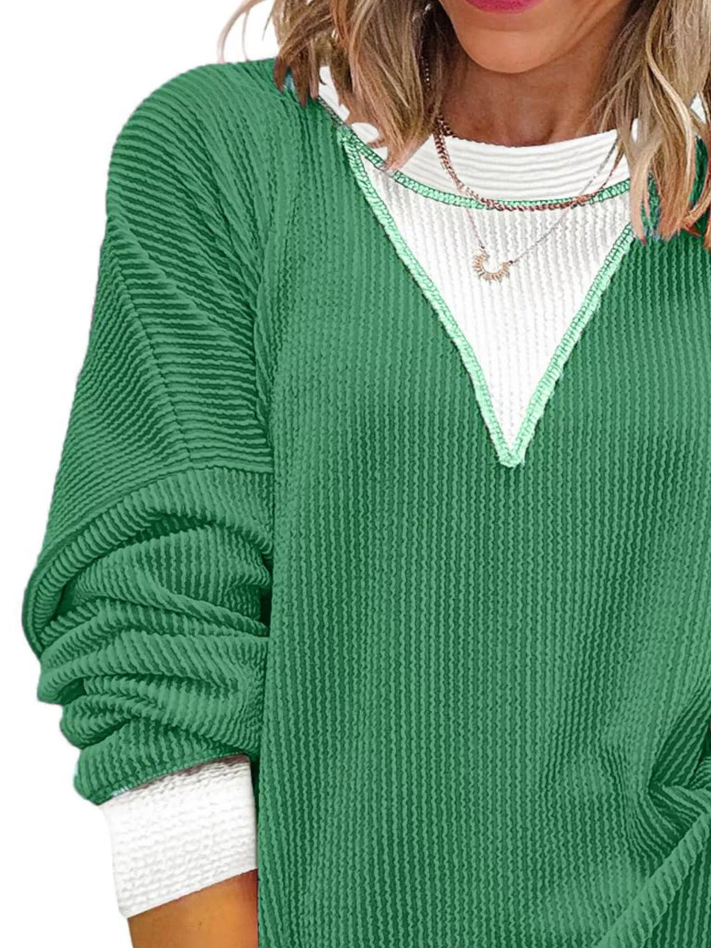 Contrast Dropped Shoulder Sweatshirt (3)