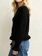 Ruffle-trimmed Crew Neck Sweater (9)