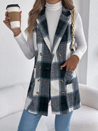 Plaid Double-breasted Vest Coat (16)