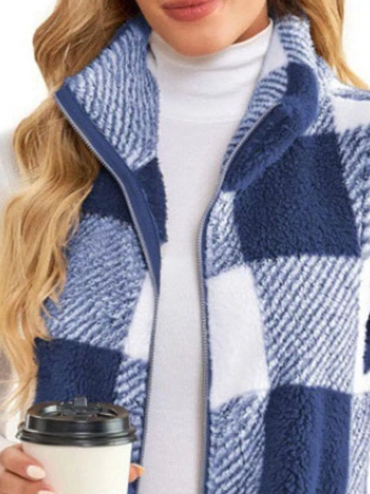 Full Size Block Zip Up Vest Coat Plus (5)