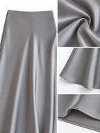 Full Size High-waisted Satin Midi Skirt Plus (33)