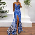 Summer Sleeveless Elegant Slit Print Dress photo 4