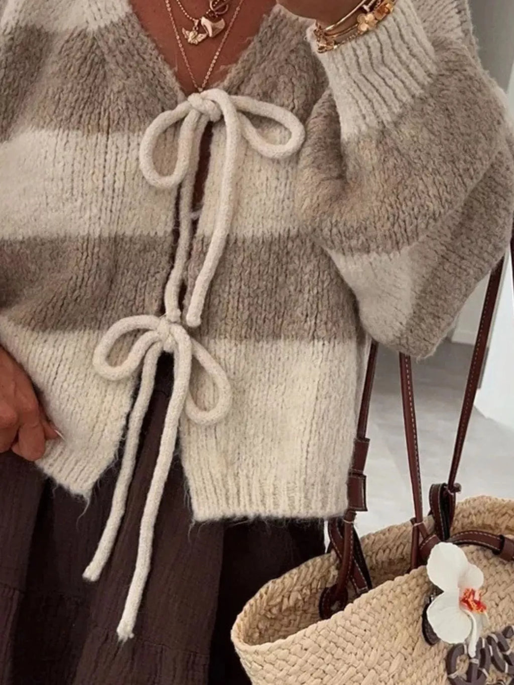 Striped Tie-front Knit Cardigan (16)