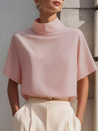 Mock Neck Short Sleeve T-shirt