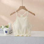 Grecian Neck Cropped Tank Chest Pads (10)