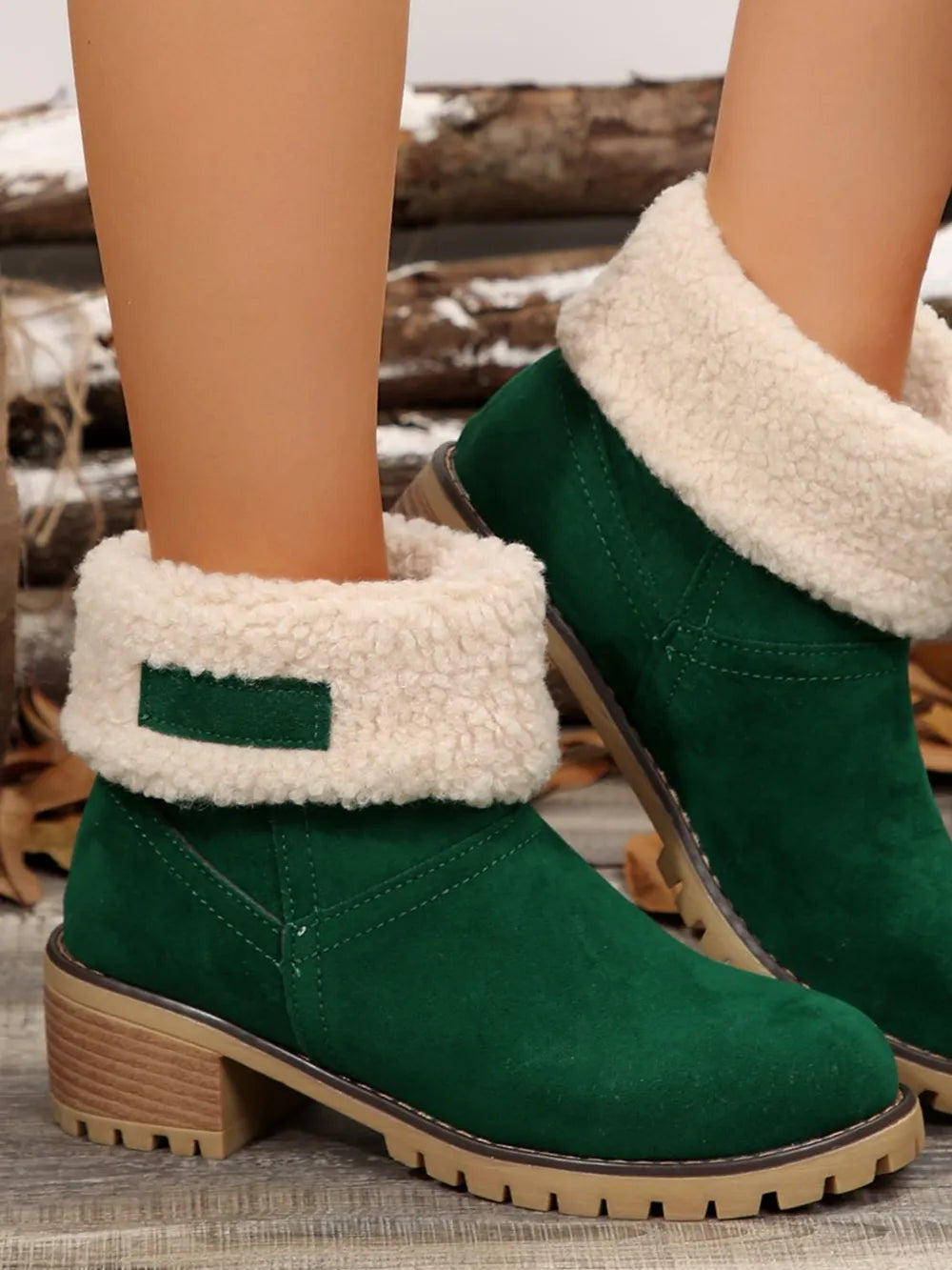 Thermal Fuzzy Block Heel Boots (31)