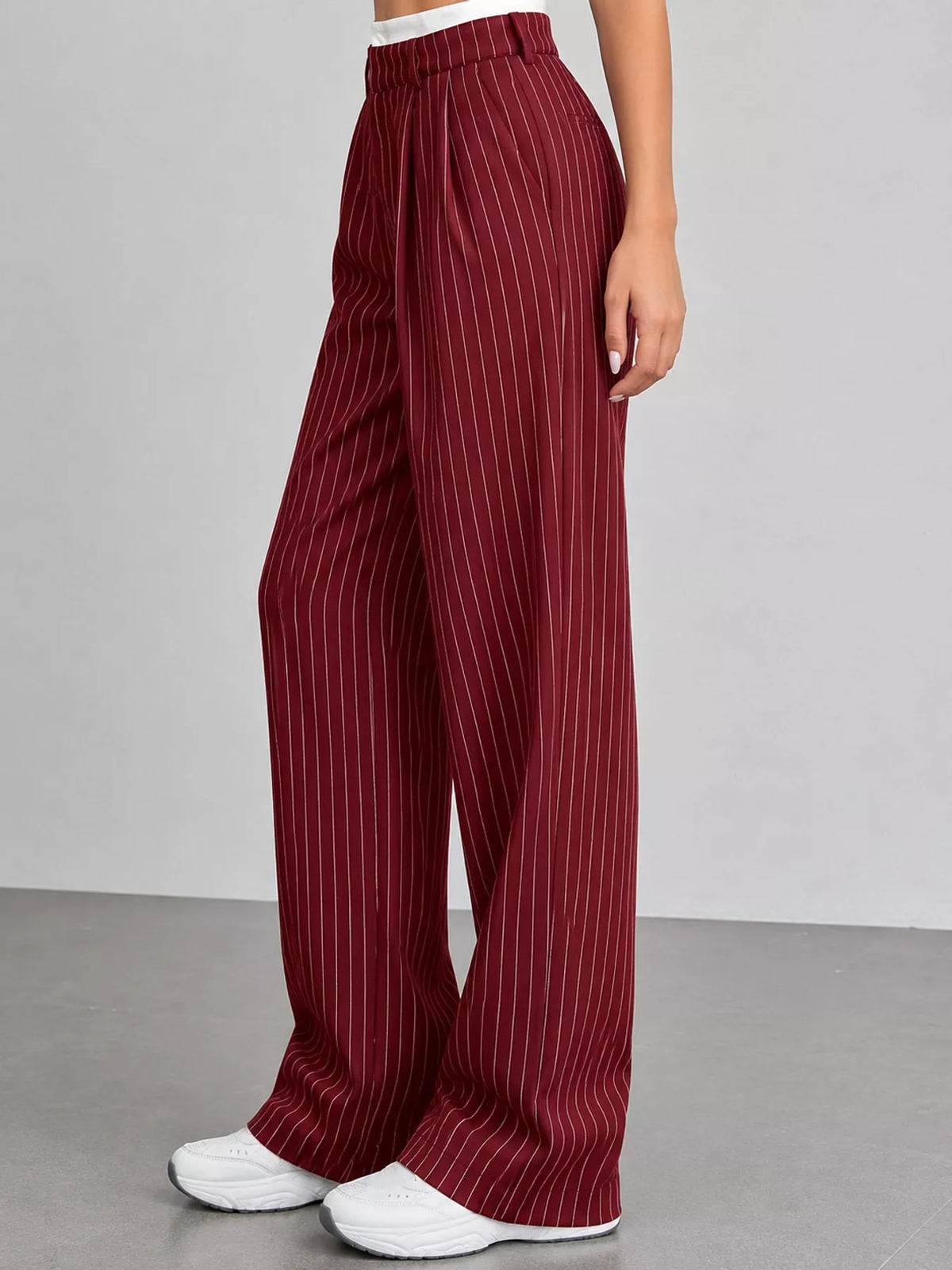 Striped Wide-leg Pants (2)