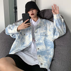 Tie-dye Denim Jacket Peplum Loose photo 5