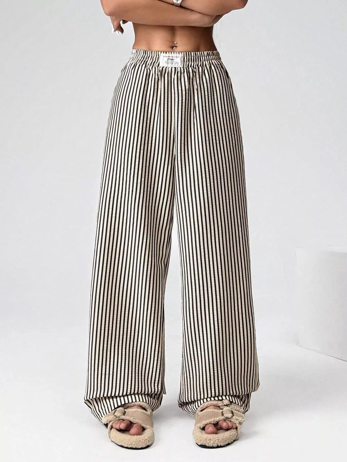 Striped High-waisted Wide Leg Pants (14)