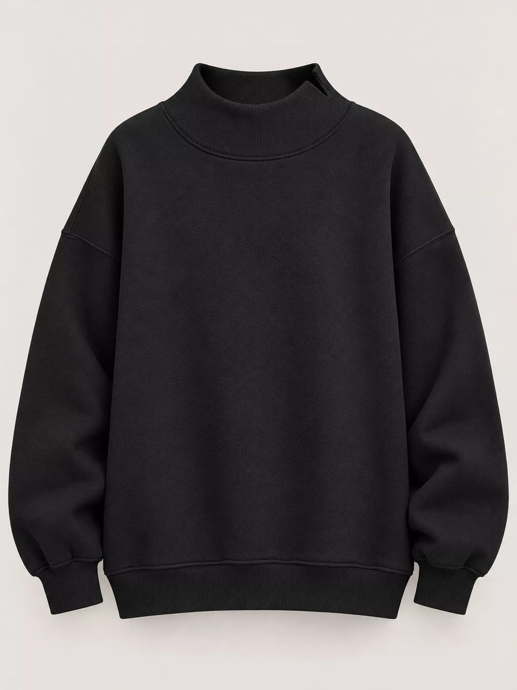 Oversized Mock Neck Long Sleeve Sweatshirt (21)