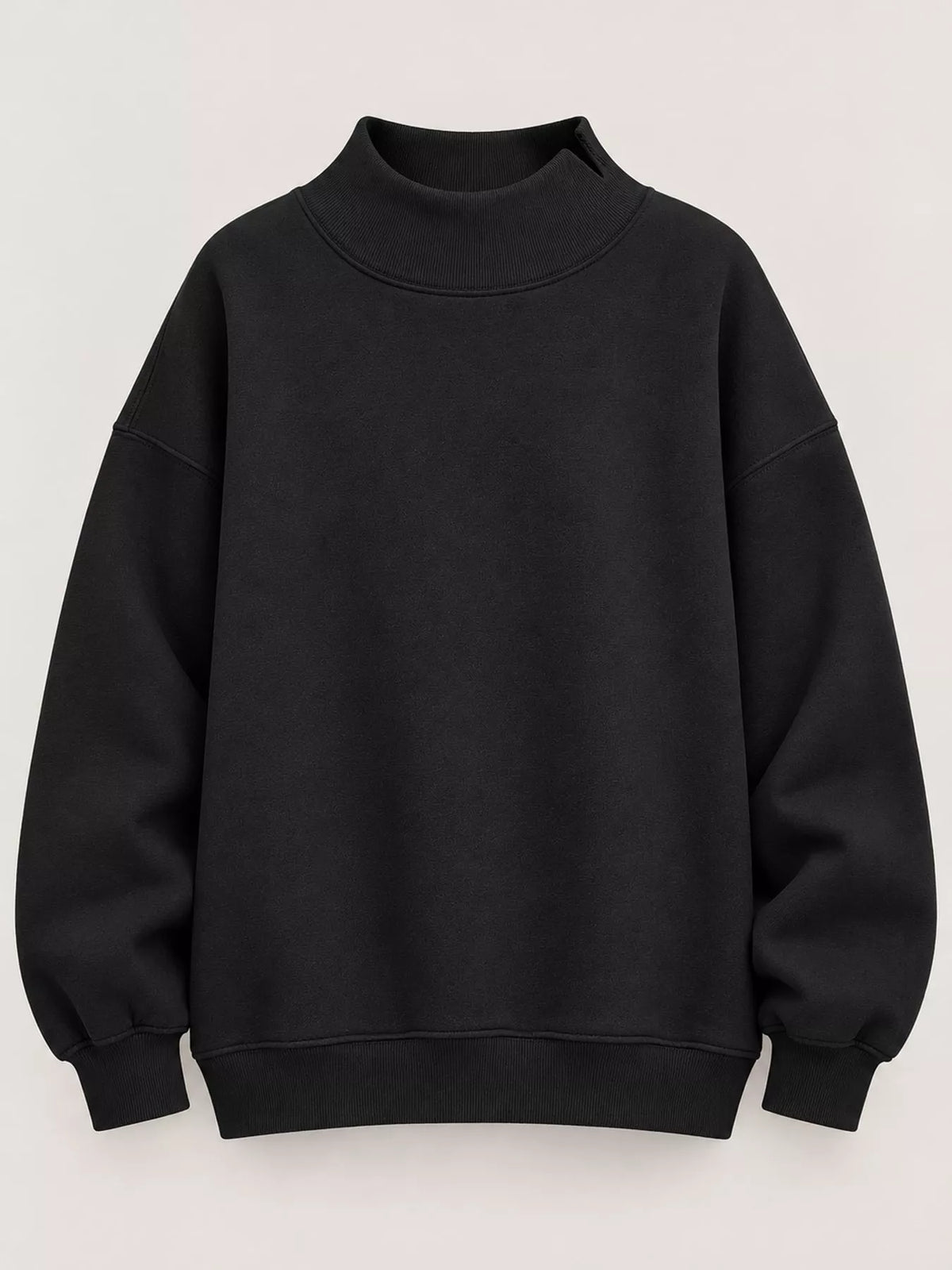 Oversized Mock Neck Long Sleeve Sweatshirt (21)