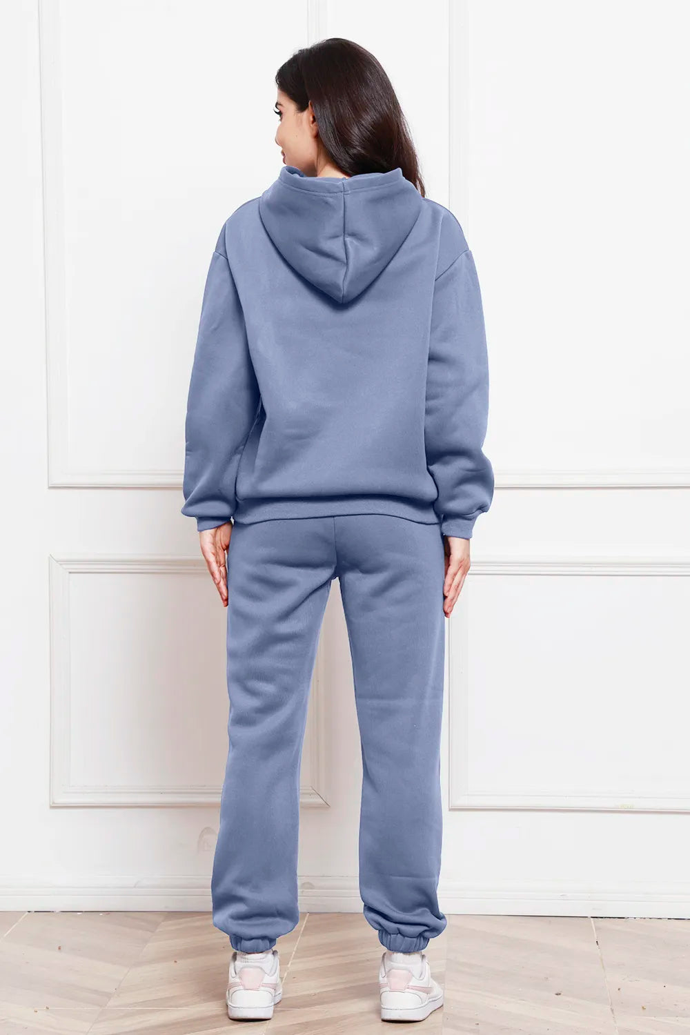 Drop Shoulder Long Sleeve Hoodie Pants Set (27)