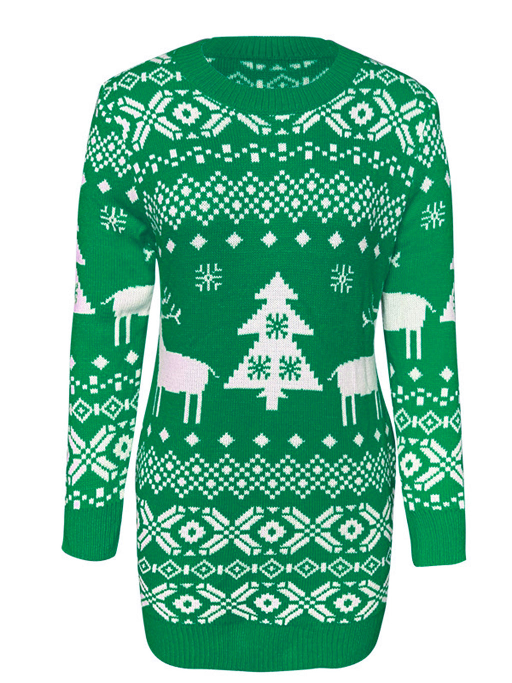 Christmas Element Round Neck Mini Sweater Dress (6)