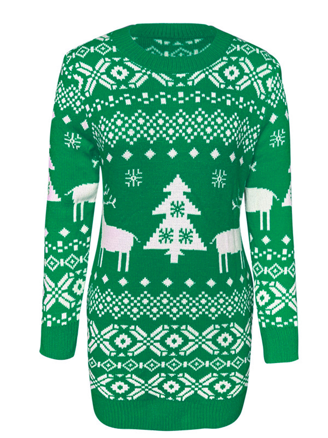 Christmas Element Round Neck Mini Sweater Dress (6)
