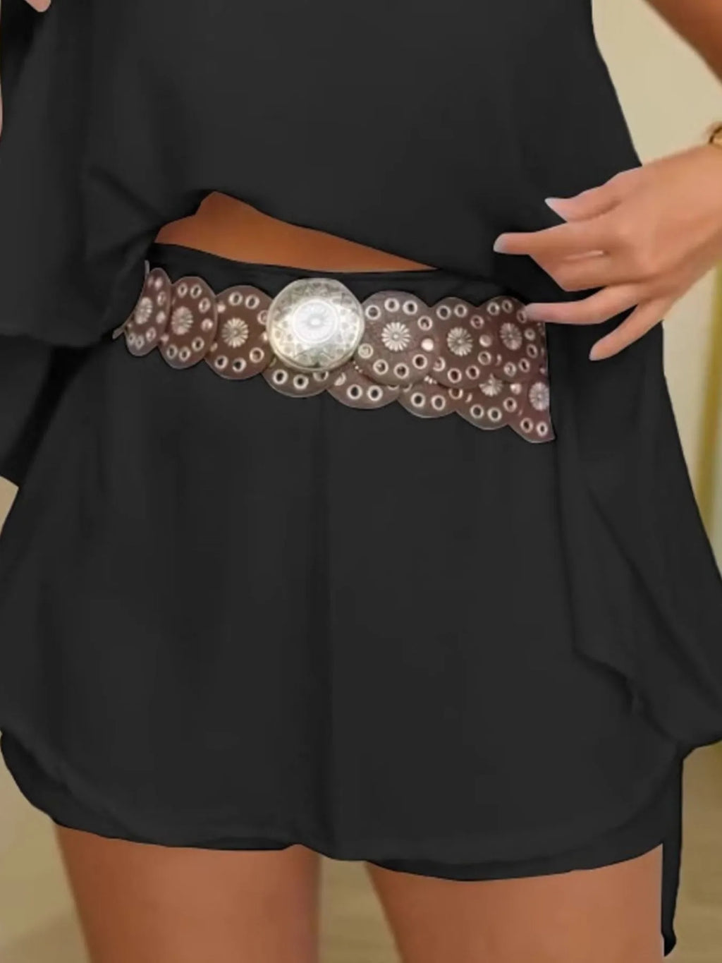 Side Slit Top Mini Skirt Set (14)