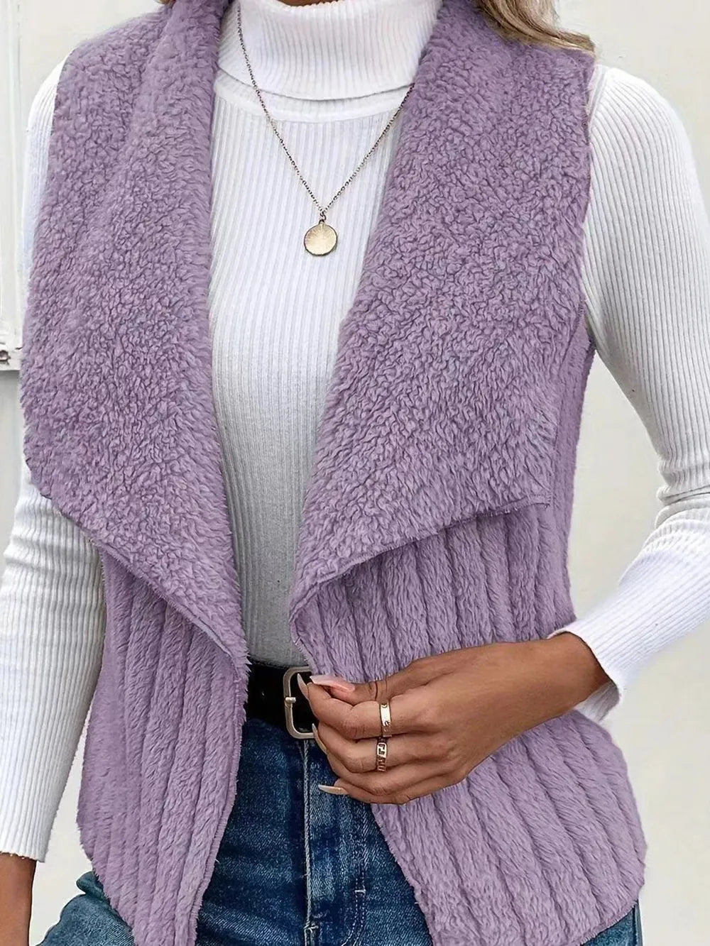 Open Front Fuzzy Vest Coat (18)