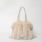 Plush High-end Pleated Faux Fox Fur Shoulder Bag variant CJNS261480301AZ
