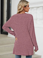 Pocketed Open Front Long Sleeve Cardigan (27)
