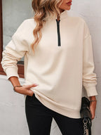 Quarter Zip Dropped Shoulder Sweatshirt (10)