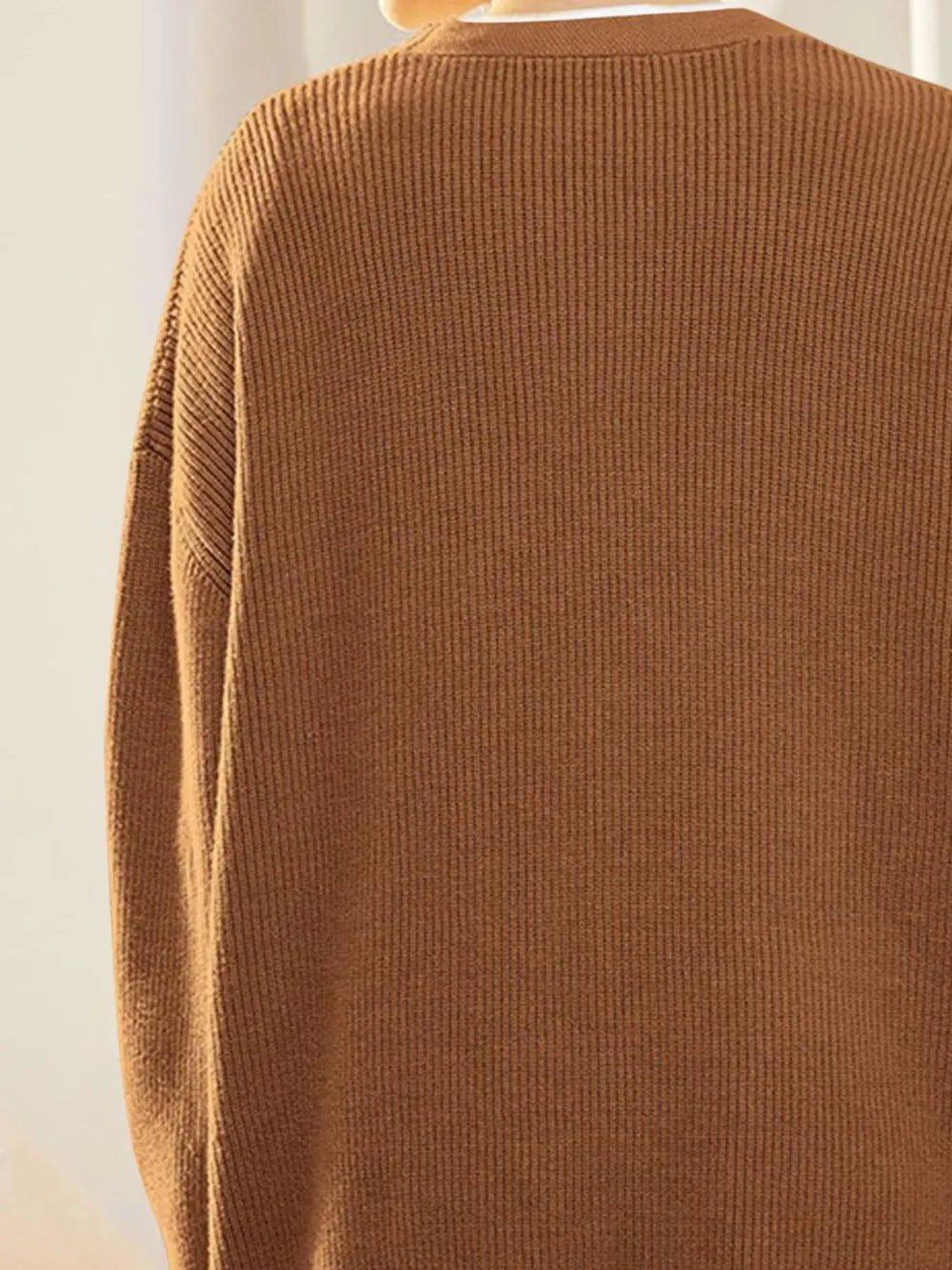Button Down V-neck Long Sleeve Cardigan (10)