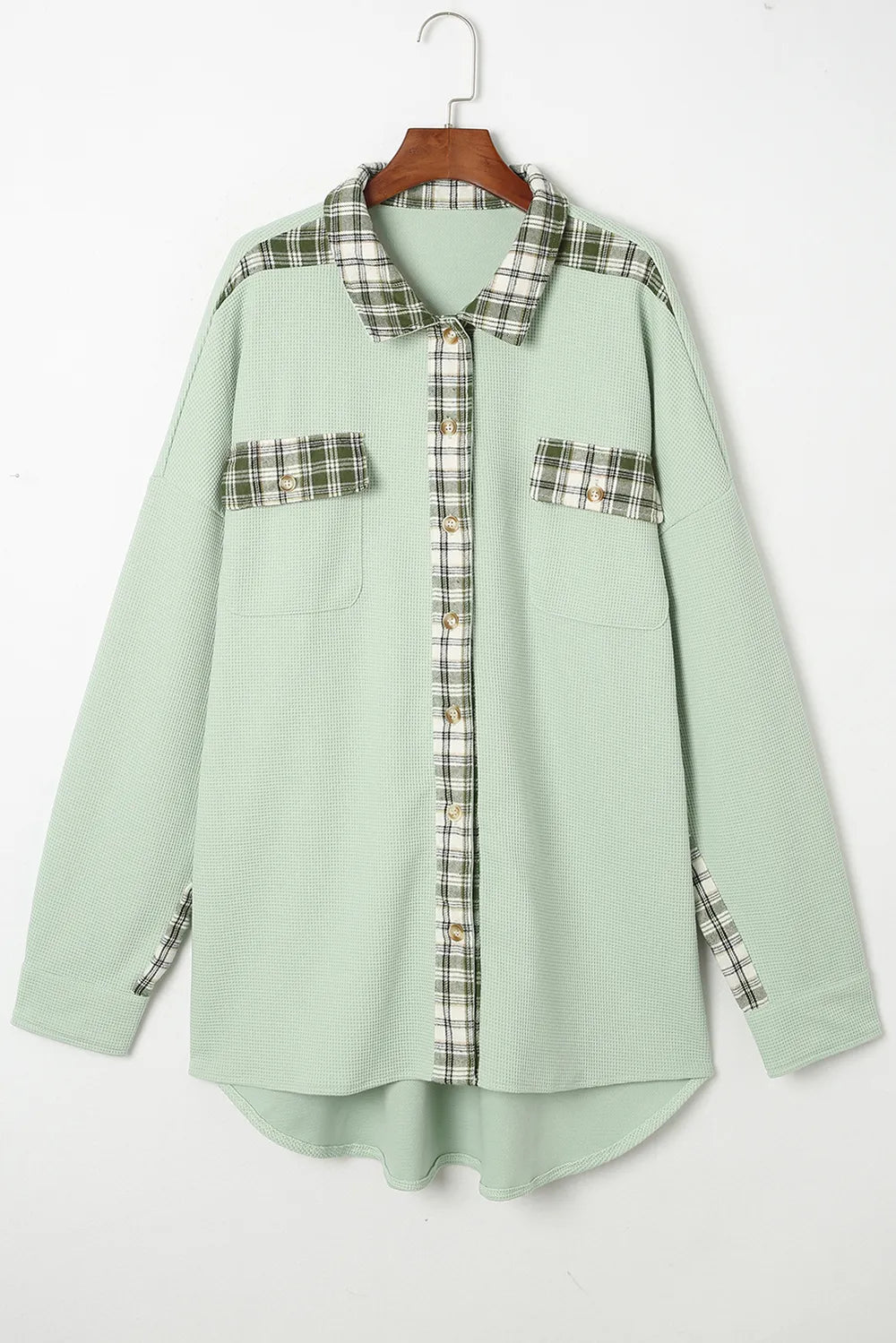 Plaid Button Down Collared Jacket (16)