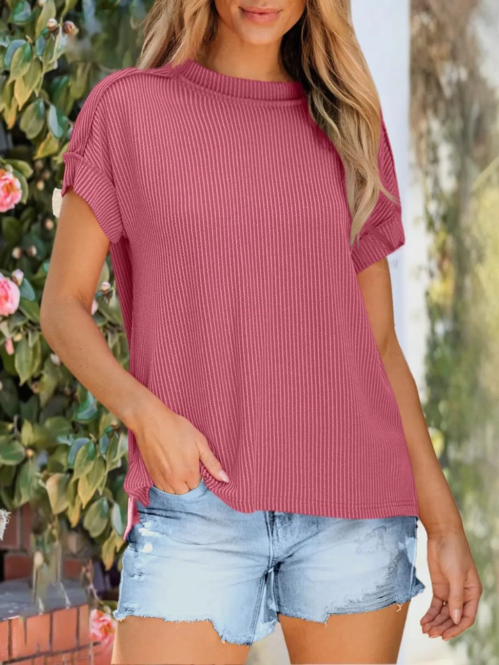 Round Neck Short Sleeve T-shirt (17)