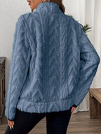 Full Size Half Zip Kangaroo Pocket Sweatshirt Plus (5)