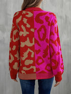 Round Neck Contrast Dropped Shoulder Sweater (2)
