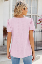Eyelet Puff Sleeve T-shirt (16)
