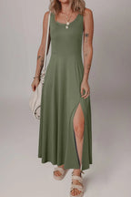 Side Slit Scoop Neck Wide Strap Dress (13)