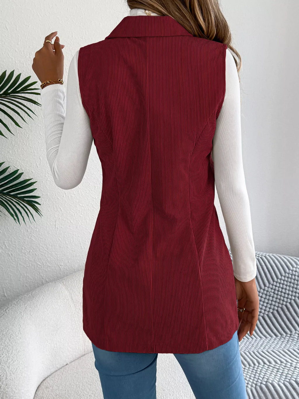 Button-front Longline Vest Coat (8)
