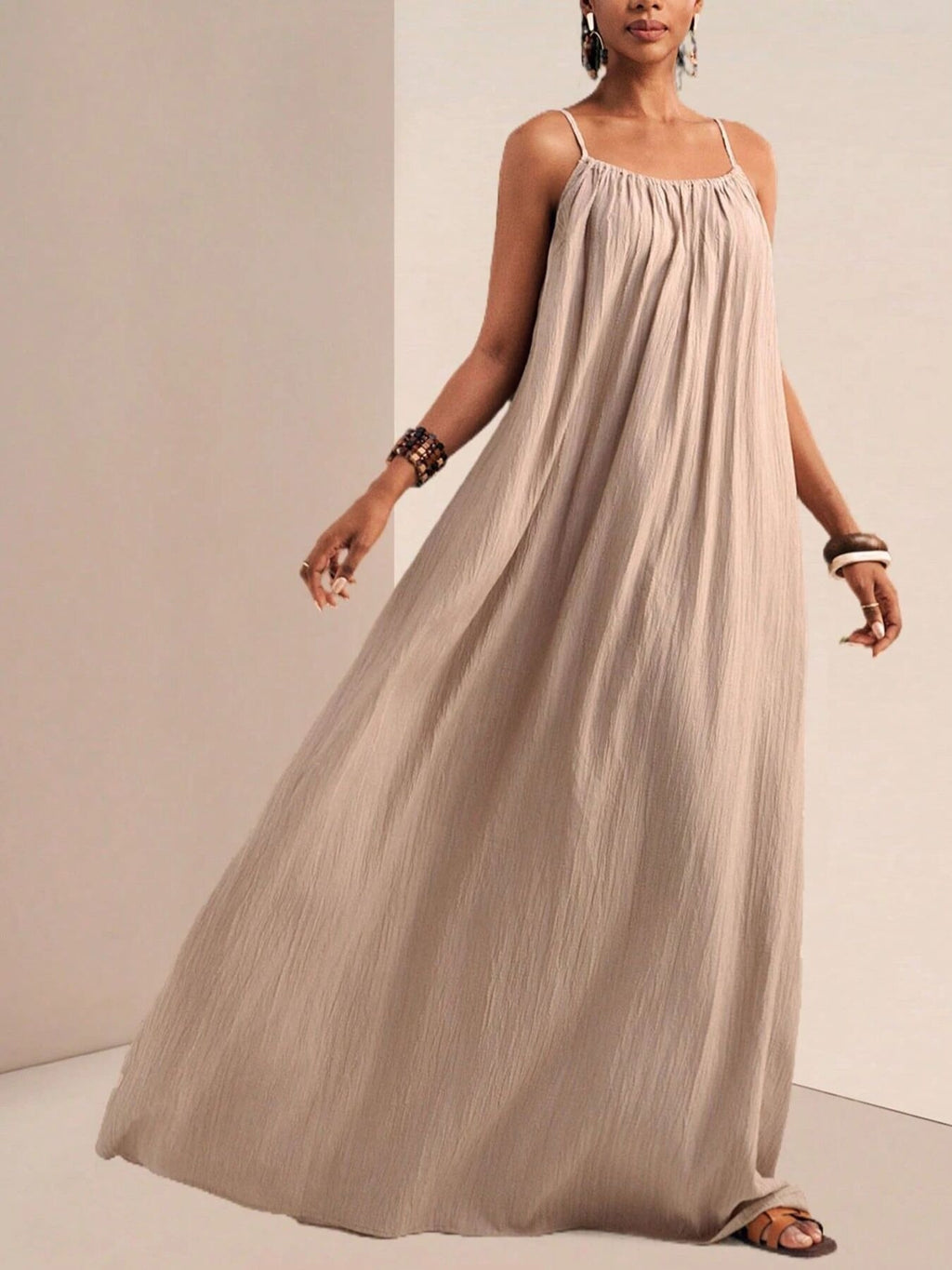 Spaghetti Strap Flowy Maxi Dress (6)