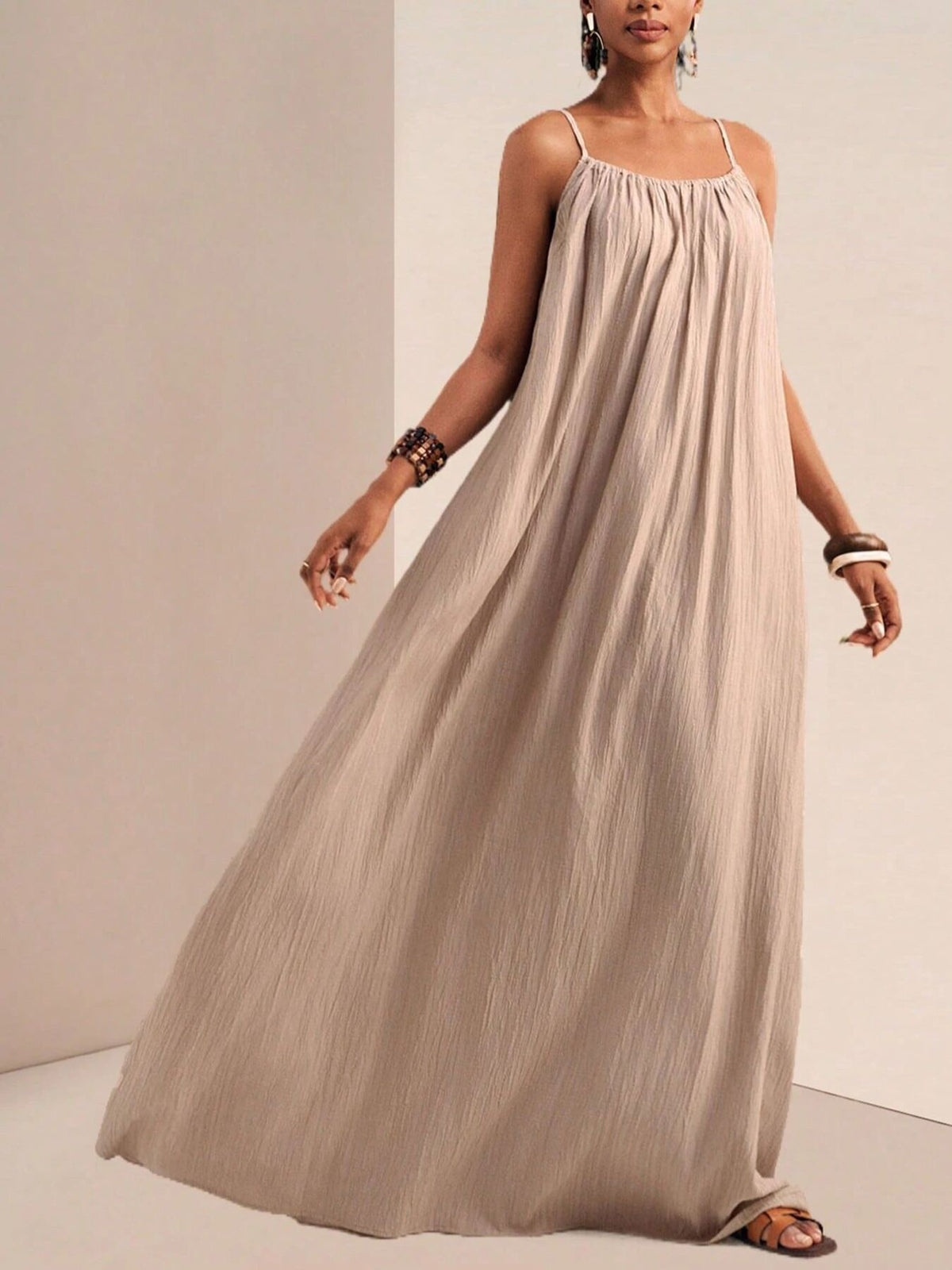 Spaghetti Strap Flowy Maxi Dress (6)