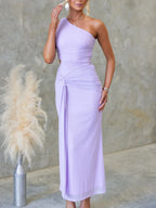 One-shoulder Cutout Bodycon Maxi Dress (15)