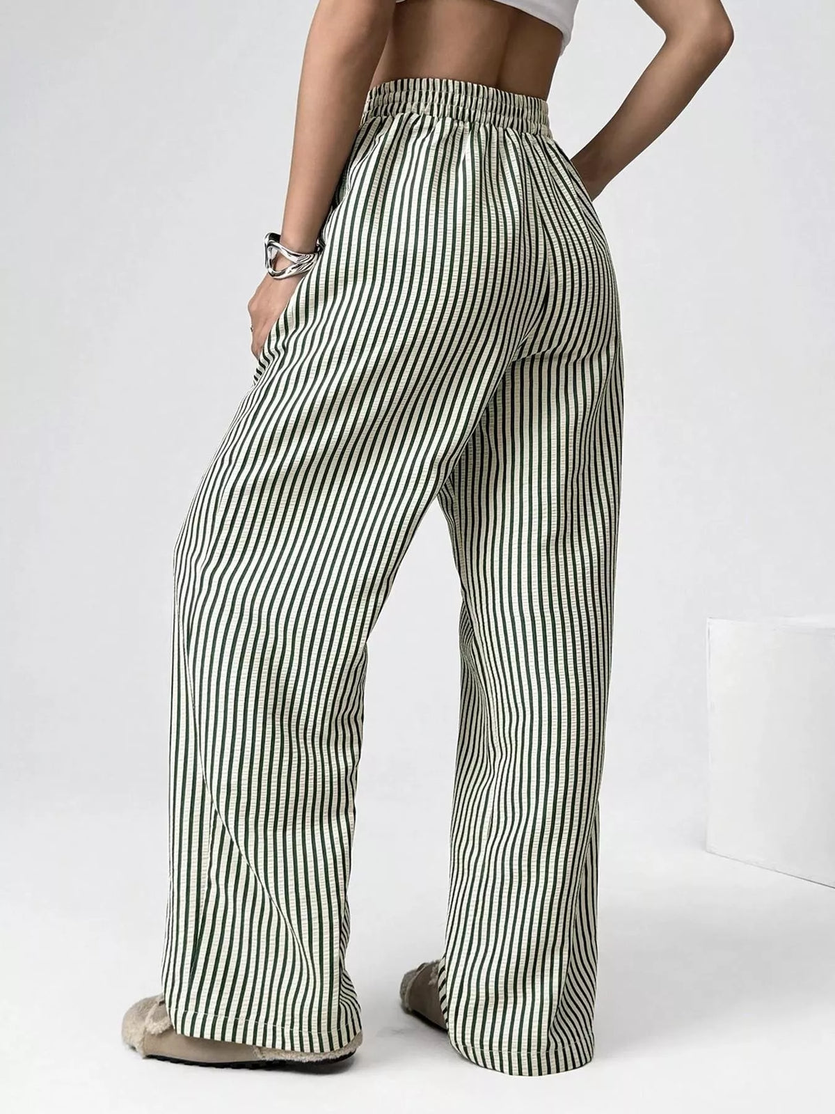 Striped High-waisted Wide Leg Pants (12)