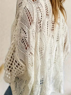 Boat Neck Crochet Knit Cover Up (3)