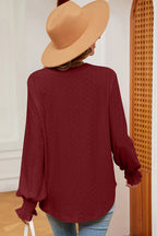 Eyelet Notched Long Sleeve T-shirt (18)