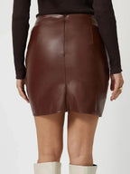Ruched Asymmetrical Hem Skirt (2)
