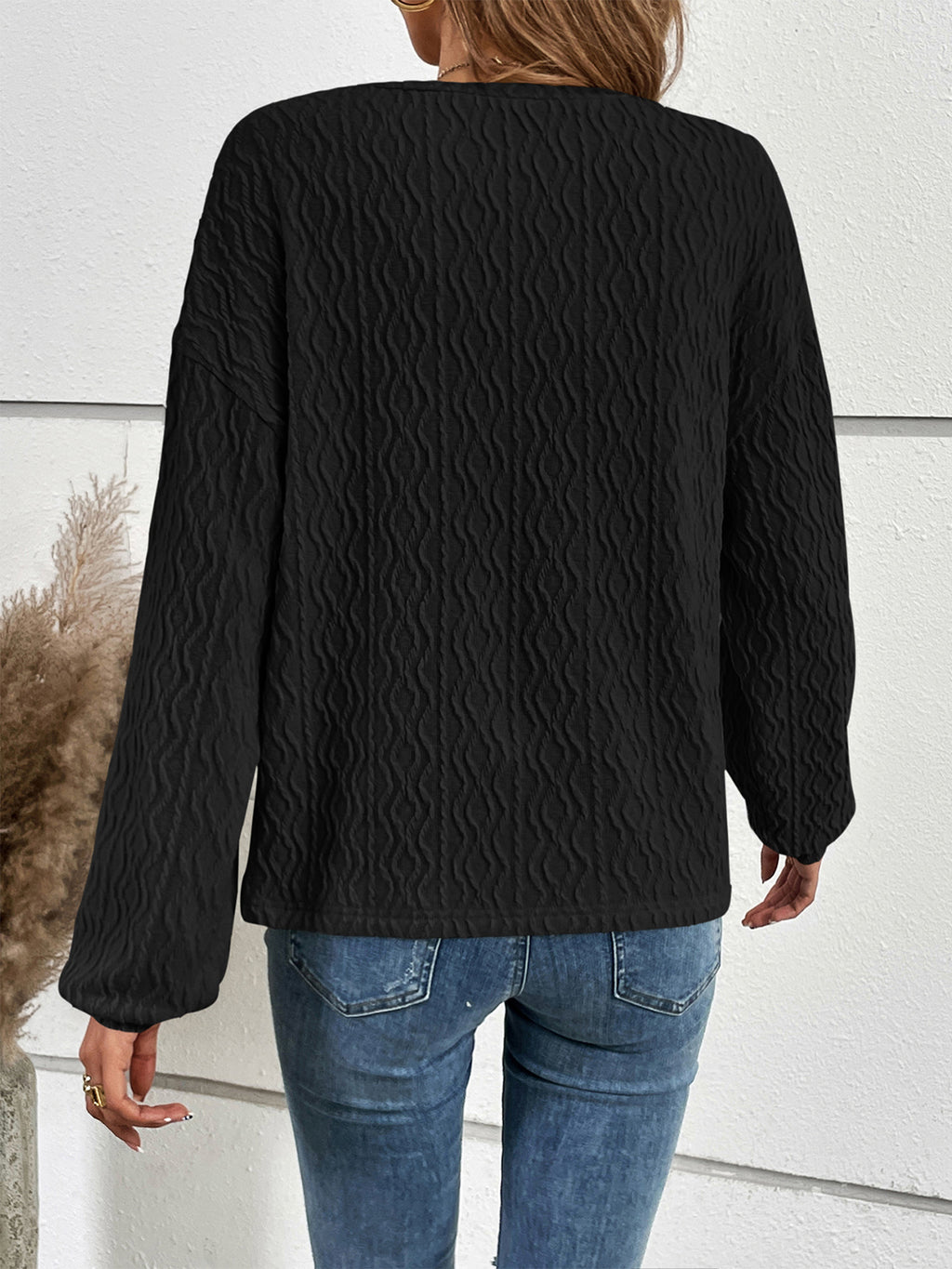Half Button Long Sleeve Top (6)