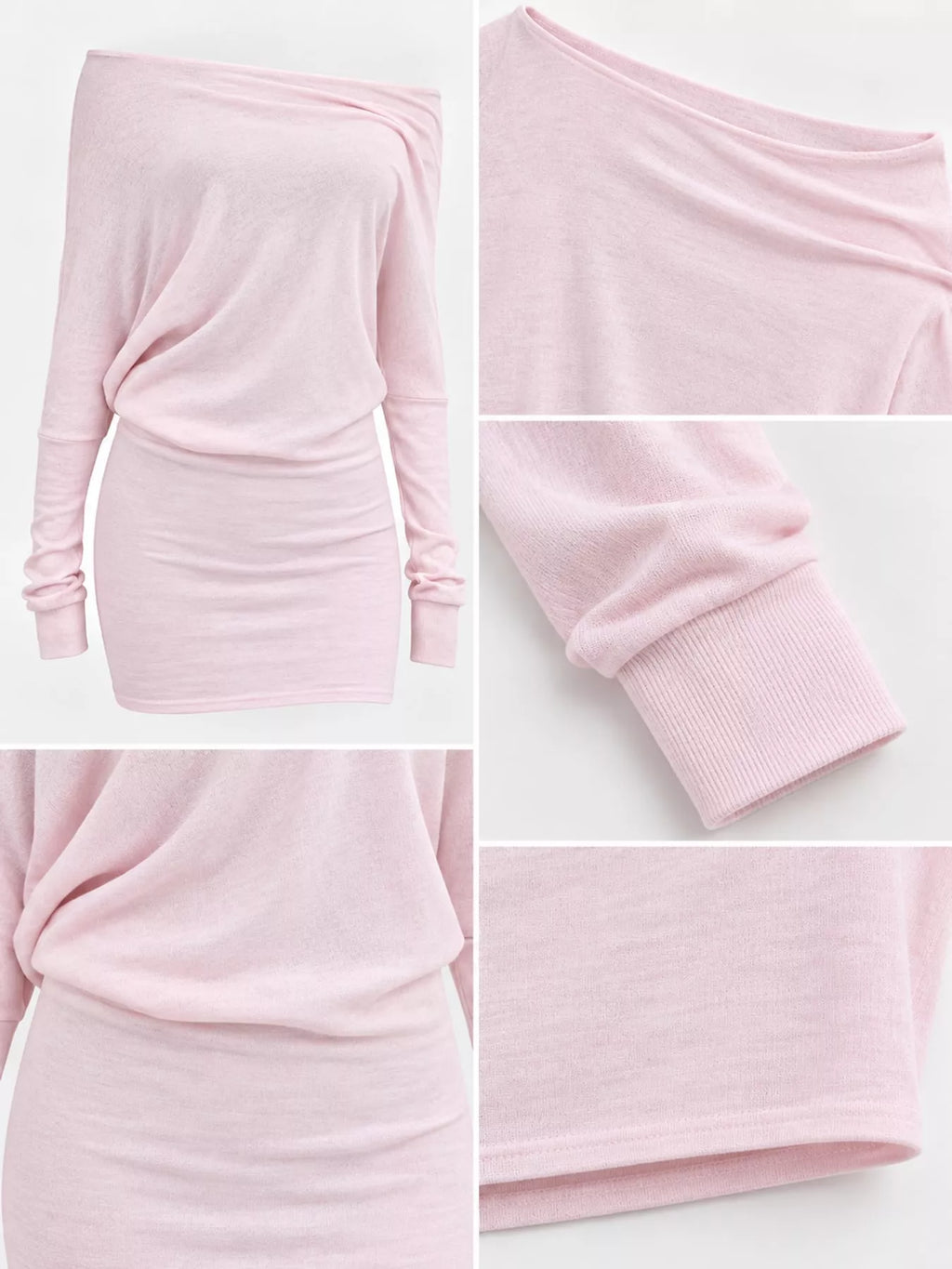 One Shoulder Knit Mini Dress (7)