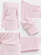 One Shoulder Knit Mini Dress (7)