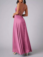 Lace Up Back Split Maxi Dress (20)