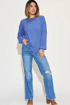 Full Size Ribbed Round Neck Long Sleeve T-shirt (29)