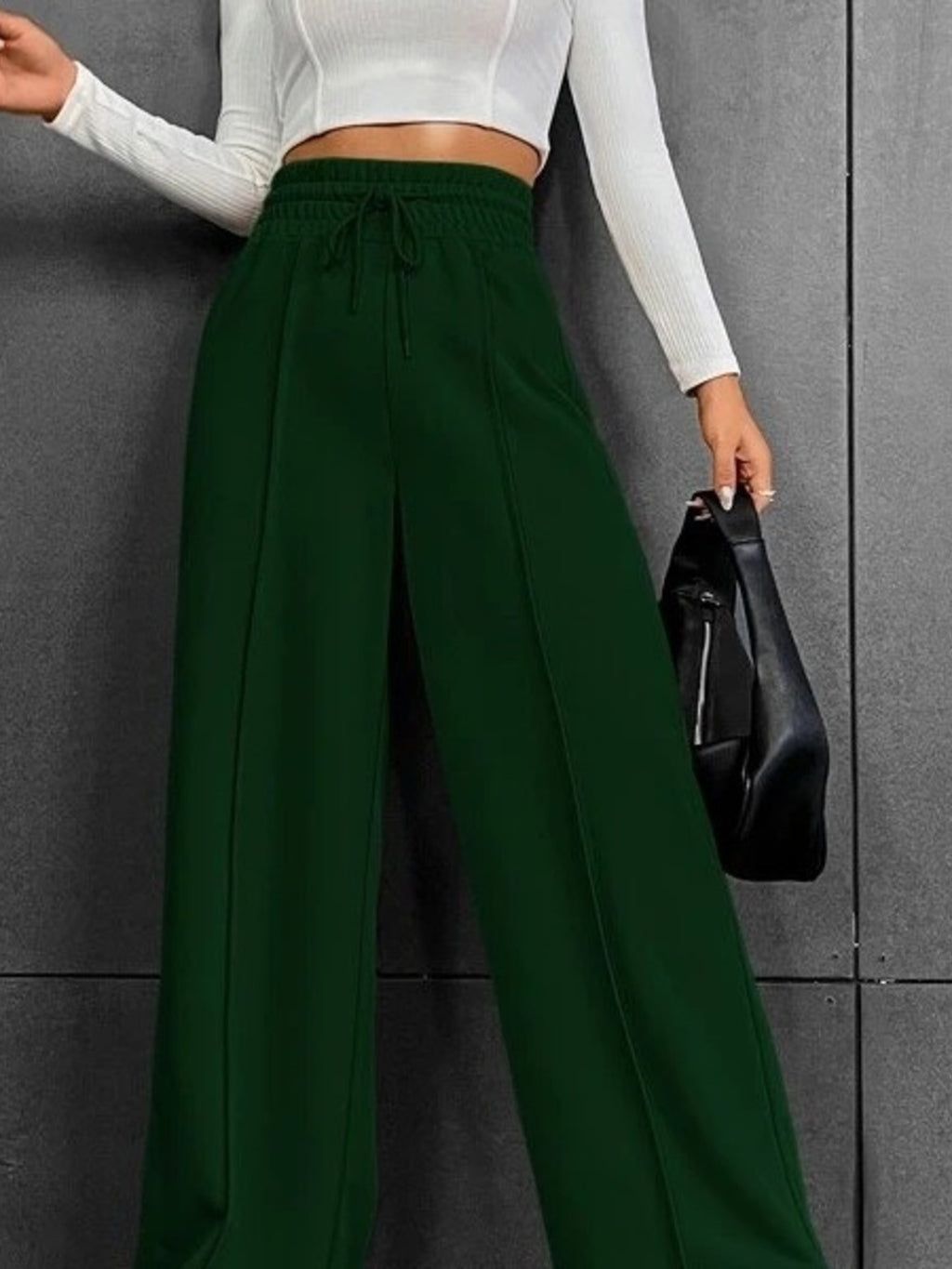 Wide Leg Drawstring Waist Pants (8)