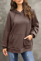 Waffle-knit Long Sleeve Hoodie (8)