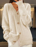 Full Size Textured Knit Button-down Cardigan Plus