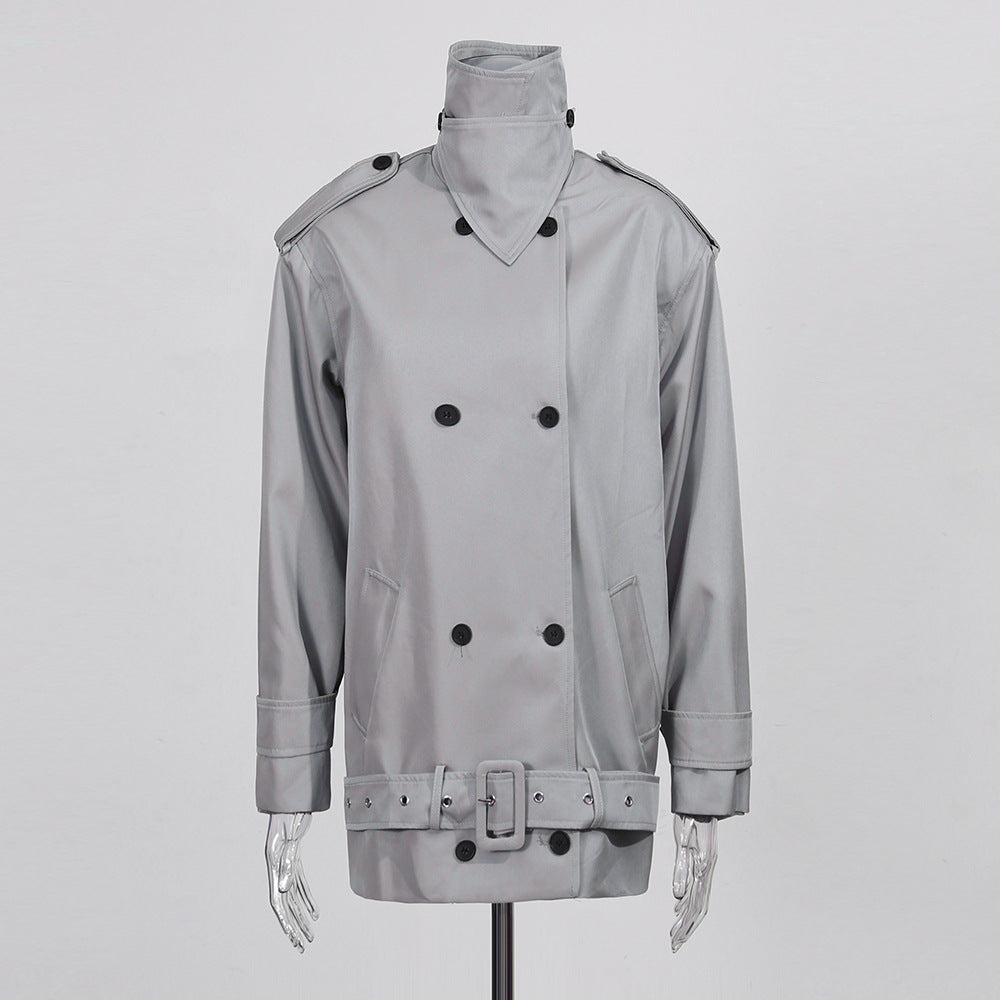 Double-breasted Cropped Trench Coat photo 2
