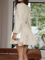 V-neck Long Sleeve Mini Dress (2)