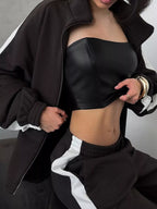 Zip Up Long Sleeve Outerwear Pants Set (11)